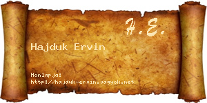 Hajduk Ervin névjegykártya