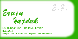 ervin hajduk business card